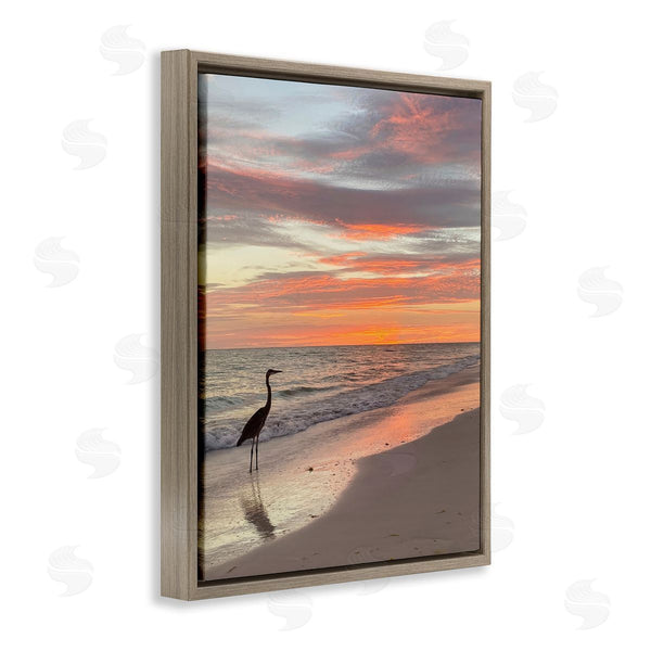 Stupell Industries Mary Lou Johnson | Lone Egret On Beach Wall Art