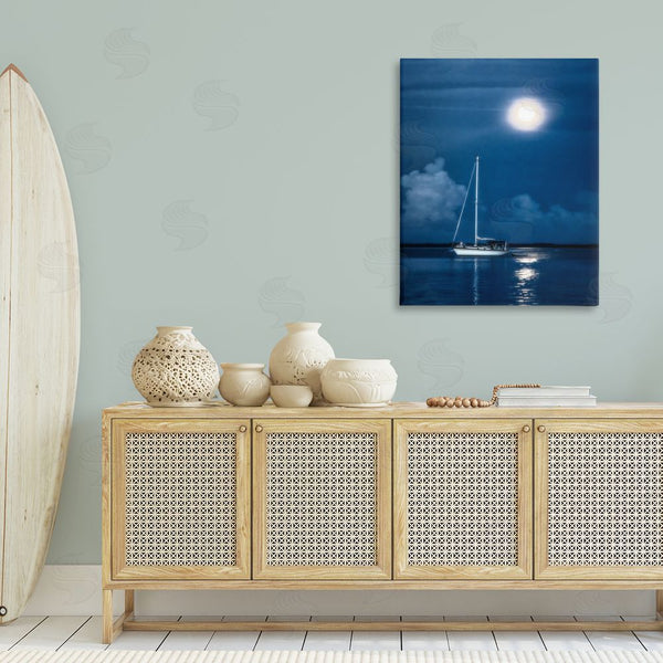 Stupell Industries Mary Lou Johnson | Moonlit Nighttime Sailing Wall Art