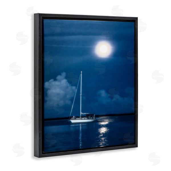 Stupell Industries Mary Lou Johnson | Moonlit Nighttime Sailing Wall Art