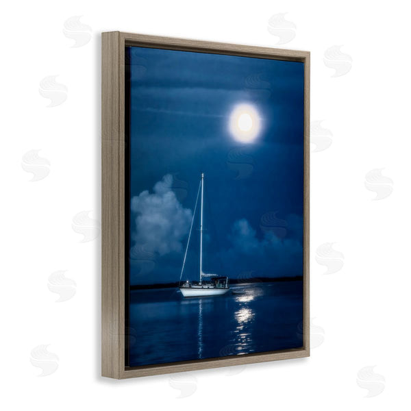 Stupell Industries Mary Lou Johnson | Moonlit Nighttime Sailing Wall Art
