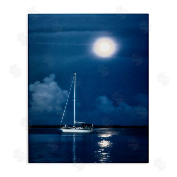 stupell industries Mary Lou Johnson | Moonlit Nighttime Sailing Wall Art
