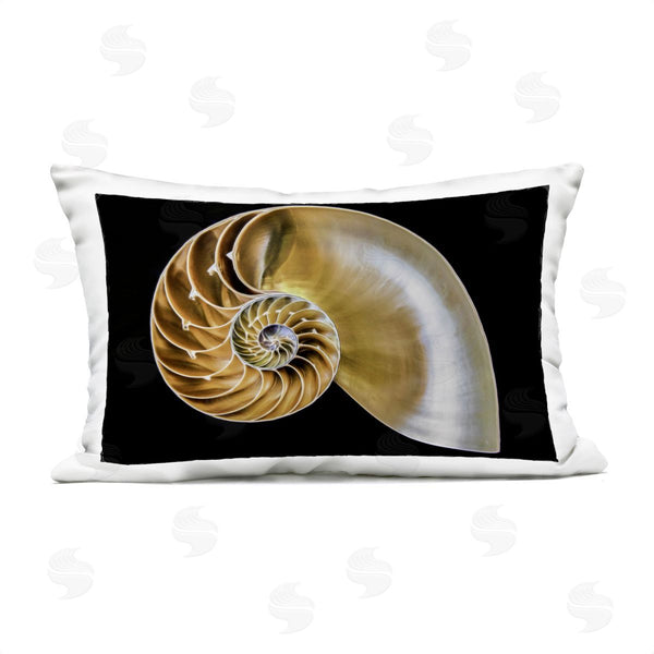 Stupell Industries Mary Lou Johnson | Tan Nautilus Shell On Black Printed Throw Pillow