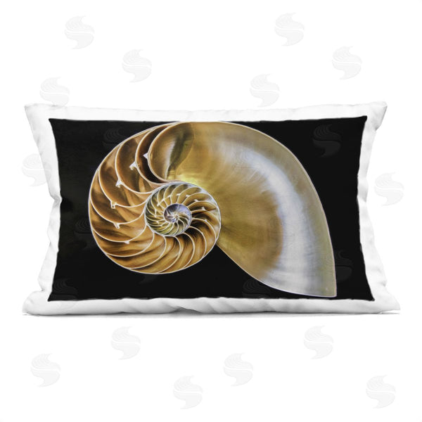 stupell industries Mary Lou Johnson | Tan Nautilus Shell on Black Printed Throw Pillow