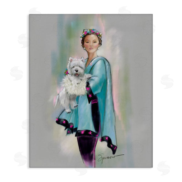 stupell industries Mary Sparrow | Dinner Party Woman & Dog Wall Art
