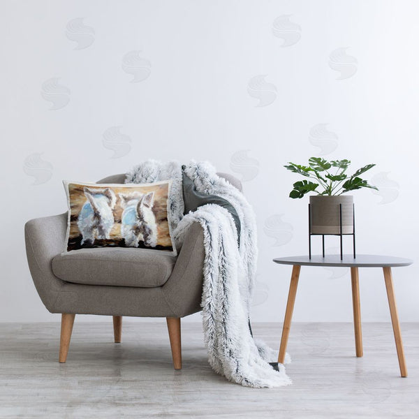 Stupell Industries Mary Sparrow | Farewell White Puppies Printed Throw Pillow