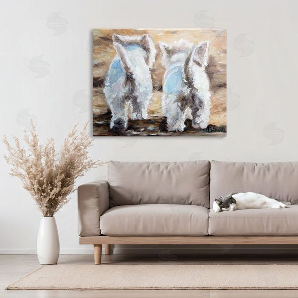 Stupell Industries Mary Sparrow | Farewell White Puppies Wall Art