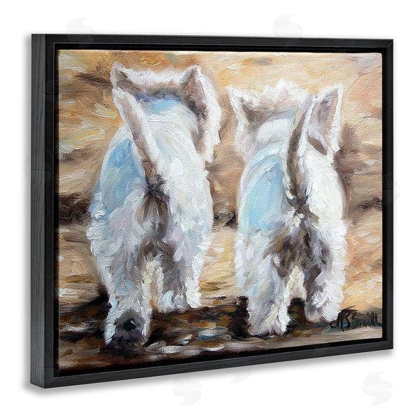 Stupell Industries Mary Sparrow | Farewell White Puppies Wall Art