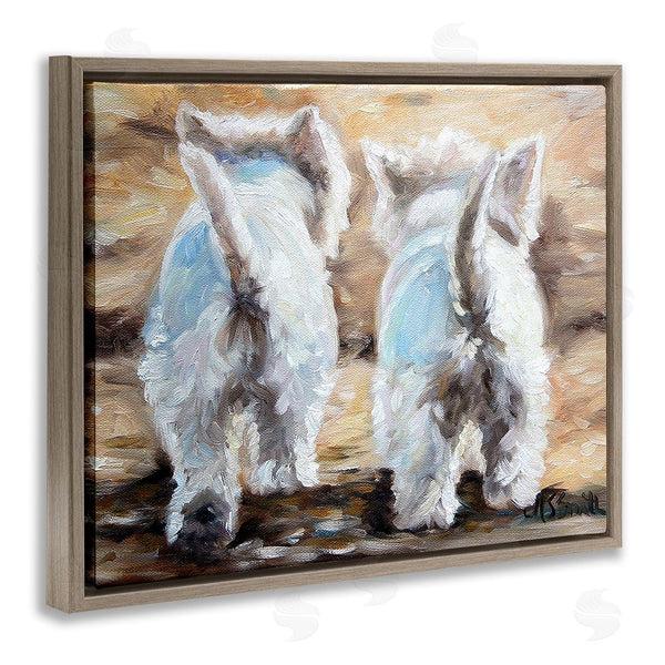 Stupell Industries Mary Sparrow | Farewell White Puppies Wall Art