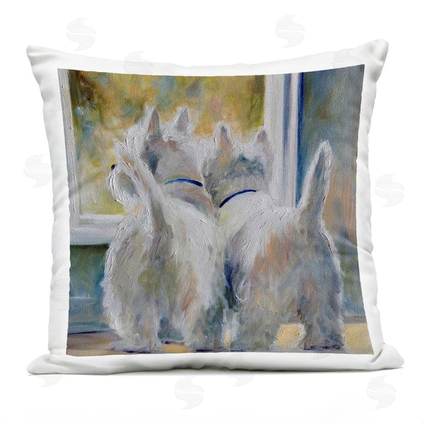 Stupell Industries Mary Sparrow | Five O'Clock Watching Dogs Printed Throw Pillow