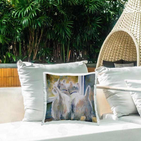 Stupell Industries Mary Sparrow | Five O'Clock Watching Dogs Printed Throw Pillow