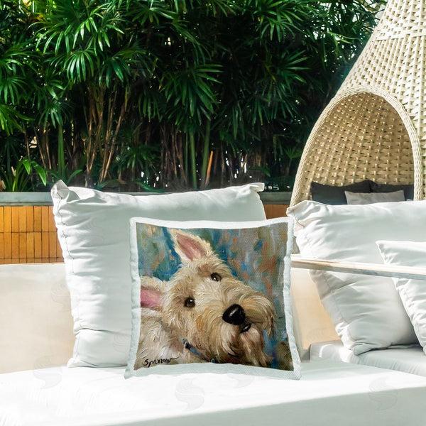 Stupell Industries Mary Sparrow | Good As Gold Terrier Printed Throw Pillow