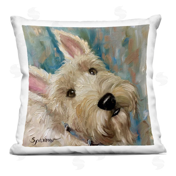 stupell industries Mary Sparrow | Good As Gold Terrier Printed Throw Pillow
