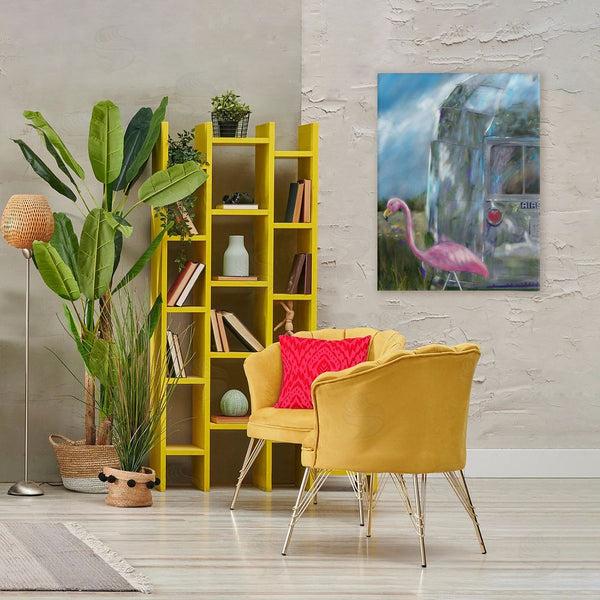Stupell Industries Mary Sparrow | Happy Camper Flamingo Wall Art