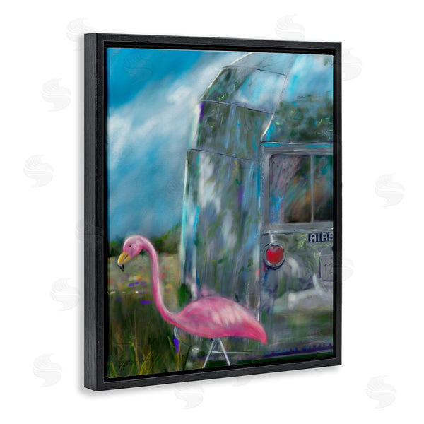 Stupell Industries Mary Sparrow | Happy Camper Flamingo Wall Art