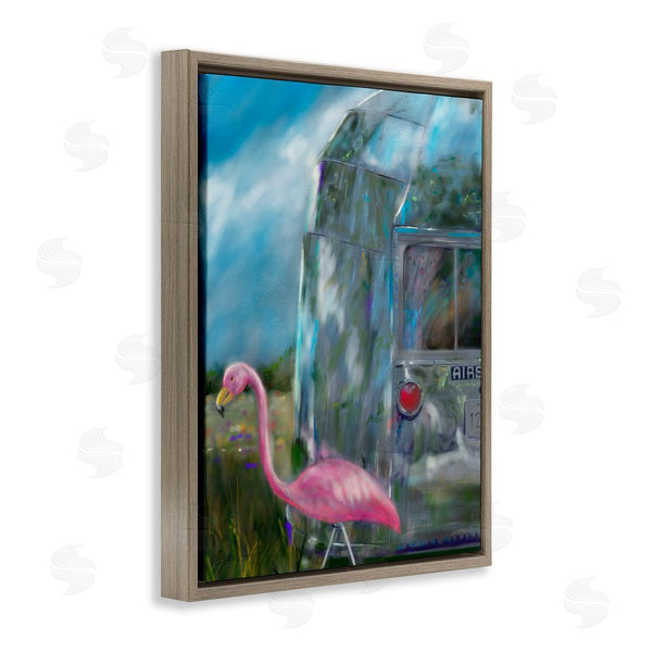 Stupell Industries Mary Sparrow | Happy Camper Flamingo Wall Art