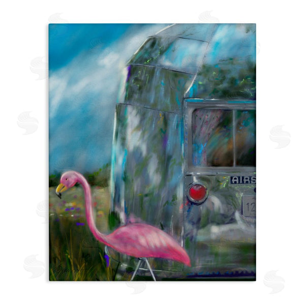 stupell industries Mary Sparrow | Happy Camper Flamingo Wall Art