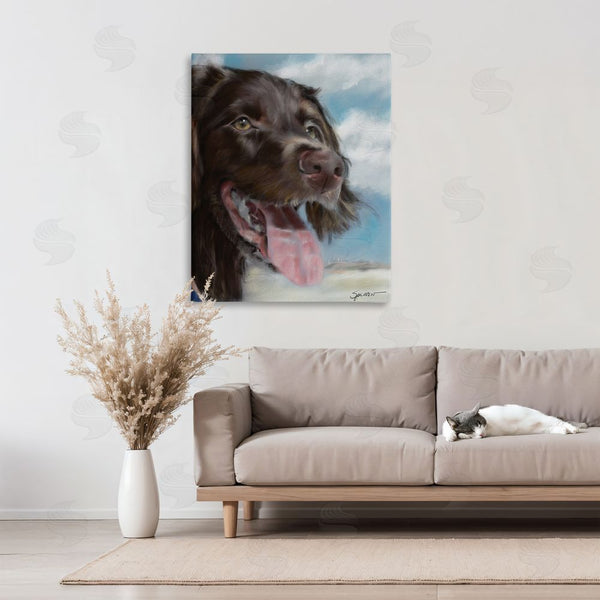 Stupell Industries Mary Sparrow | Happy Face Dog & Clouds Wall Art
