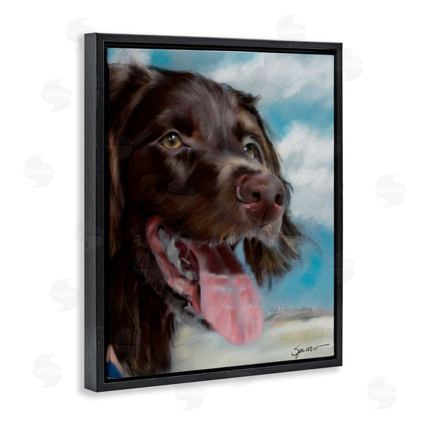 Stupell Industries Mary Sparrow | Happy Face Dog & Clouds Wall Art