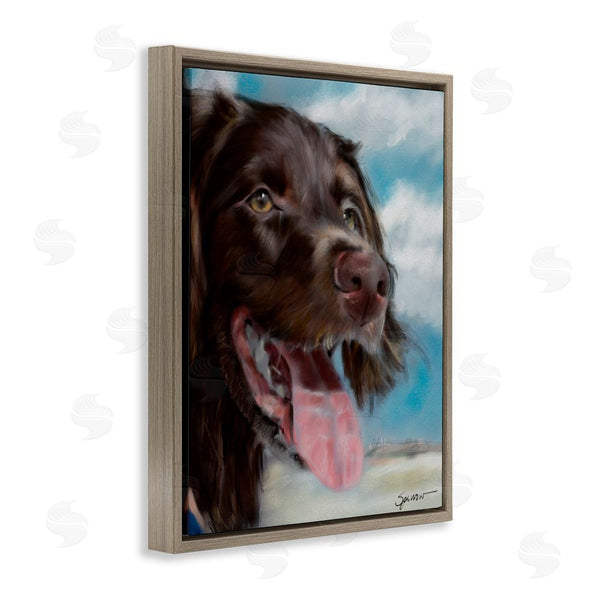 Stupell Industries Mary Sparrow | Happy Face Dog & Clouds Wall Art