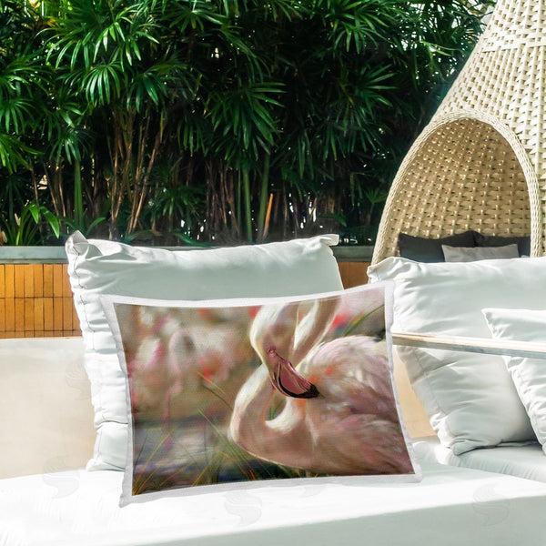 Stupell Industries Mary Sparrow | Preening Flamingo Sunset Printed Throw Pillow