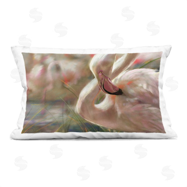 stupell industries Mary Sparrow | Preening Flamingo Sunset Printed Throw Pillow