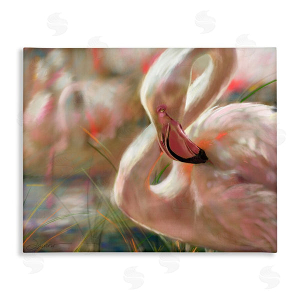 stupell industries Mary Sparrow | Preening Flamingo Sunset Wall Art