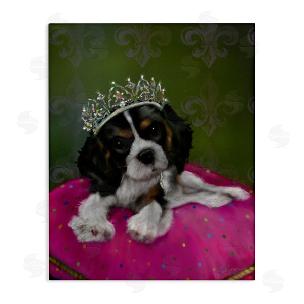 stupell industries Mary Sparrow | Princess Pippa Crowned Puppy Wall Art