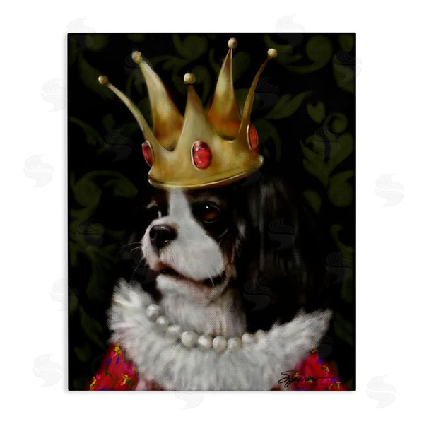 stupell industries Mary Sparrow | Queenie Dog with Gold Crown Wall Art