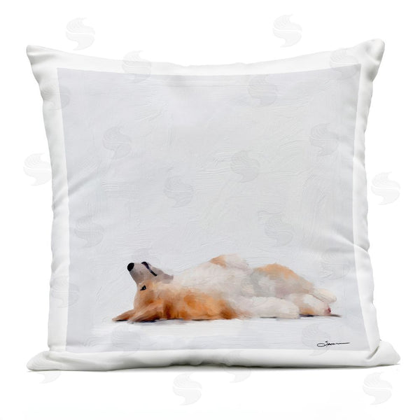 Stupell Industries Mary Sparrow | Resting Daydreamer Corgi Printed Throw Pillow