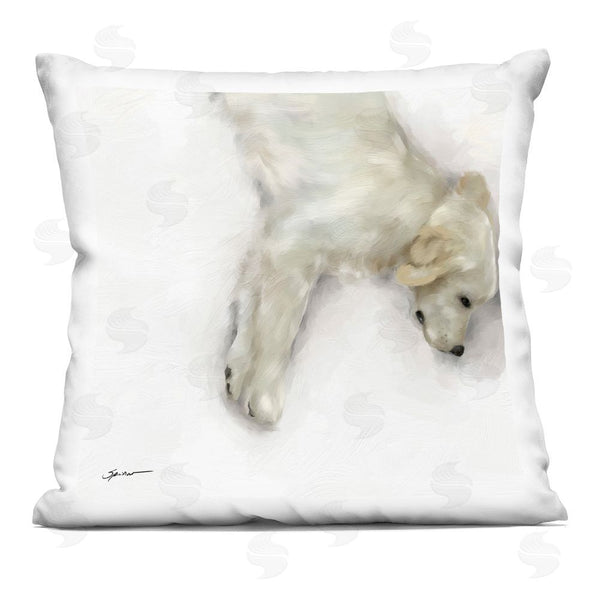 stupell industries Mary Sparrow | Sweet Cream Sleeping Puppy Printed Throw Pillow