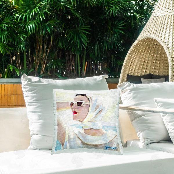 Stupell Industries Mary Sparrow | Timeless Stylish White Sunglasses Printed Throw Pillow