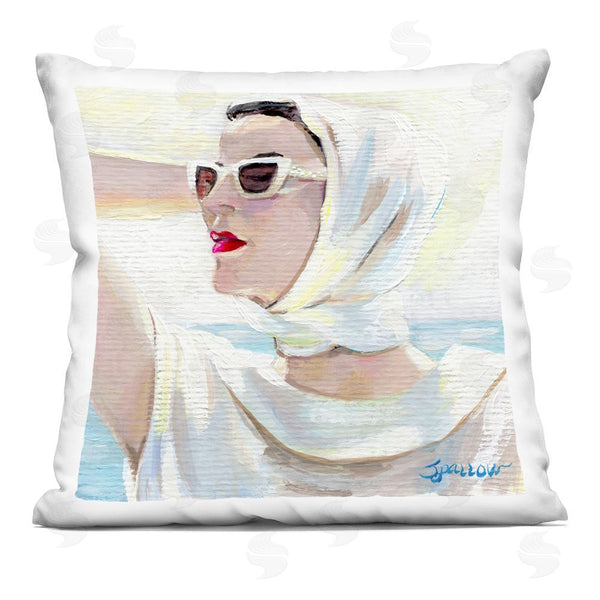 stupell industries Mary Sparrow | Timeless Stylish White Sunglasses Printed Throw Pillow