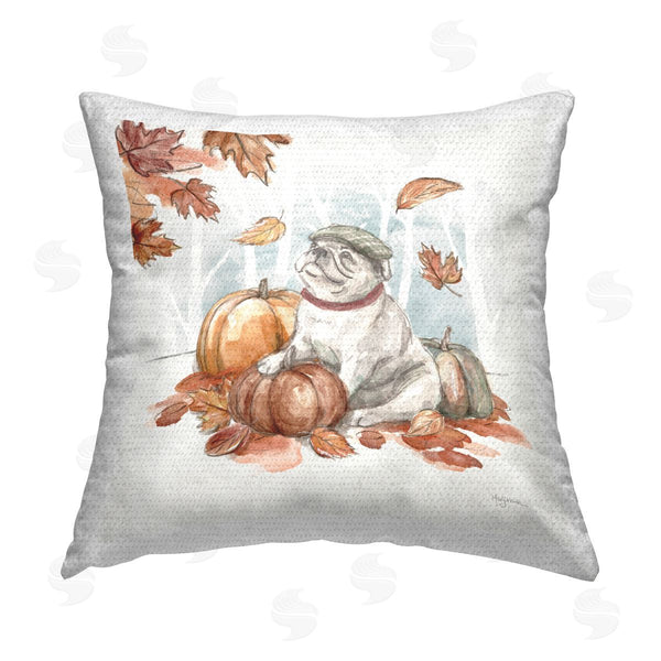 Stupell Industries Mary Urban | Autumnal Bulldog Scene Printed Throw Pillow