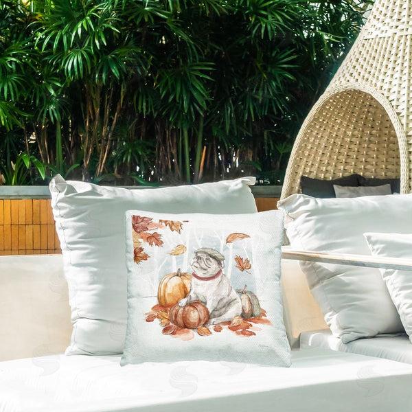 Stupell Industries Mary Urban | Autumnal Bulldog Scene Printed Throw Pillow