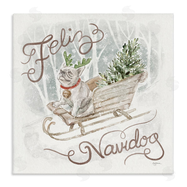 stupell industries Mary Urban | Feliz Navidog Bulldog