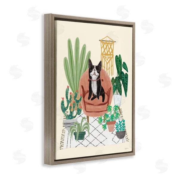 Stupell Industries Mary Urban | French Bulldog And Plants Wall Art