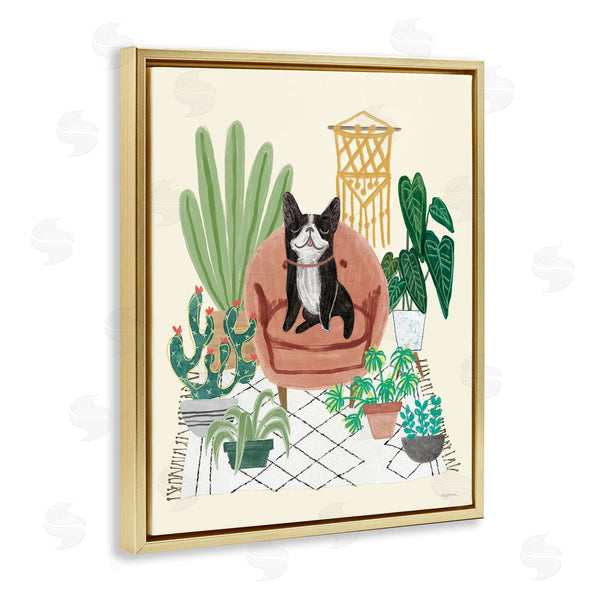 Stupell Industries Mary Urban | French Bulldog And Plants Wall Art