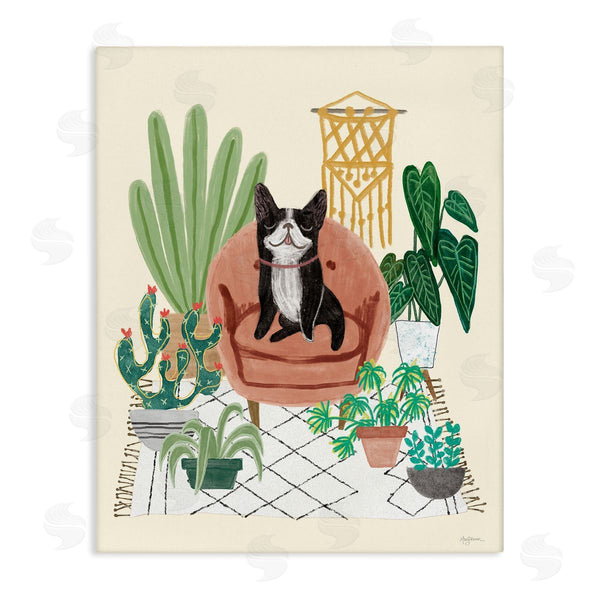 stupell industries Mary Urban | French Bulldog and Plants Wall Art