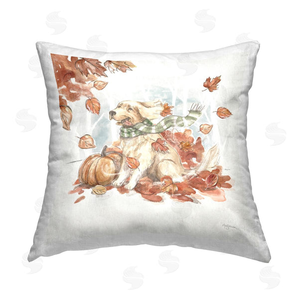 stupell industries Mary Urban | Happy Autumn Labrador Printed Throw Pillow