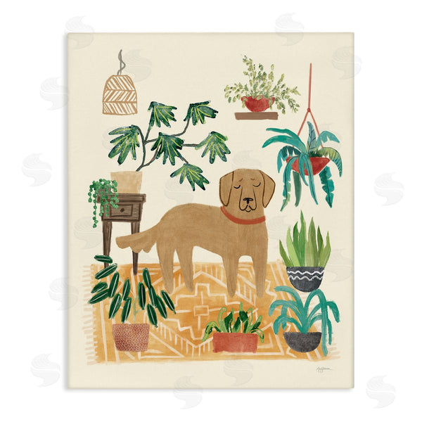 stupell industries Mary Urban | Labrador with House Plants Wall Art