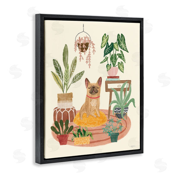 Stupell Industries Mary Urban | Pug Dog With Plants Wall Art