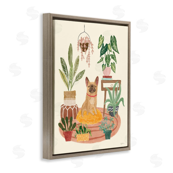 Stupell Industries Mary Urban | Pug Dog With Plants Wall Art