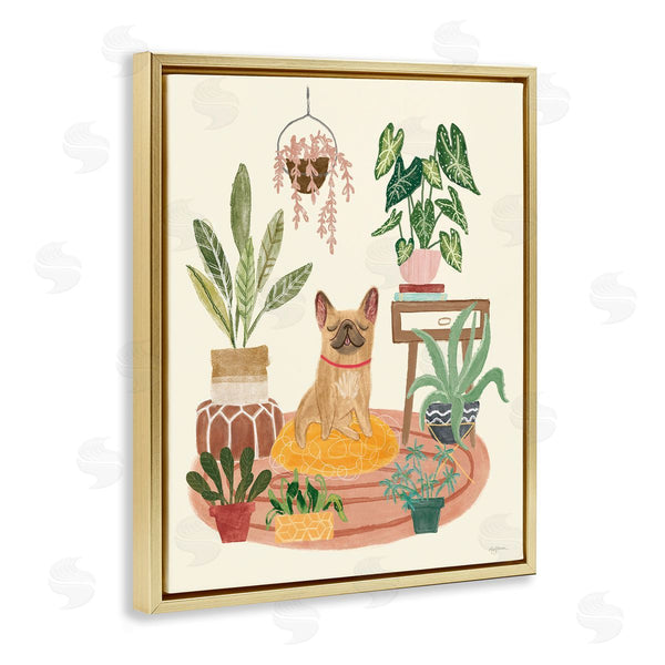 Stupell Industries Mary Urban | Pug Dog With Plants Wall Art