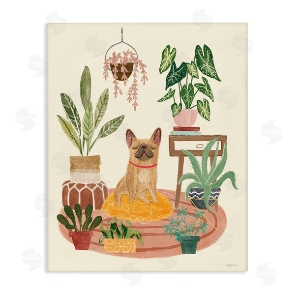 stupell industries Mary Urban | Pug Dog with Plants Wall Art