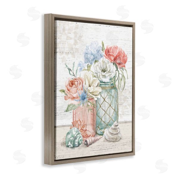 Stupell Industries Mary Urban | Relaxed Nautical Jar Bouquets