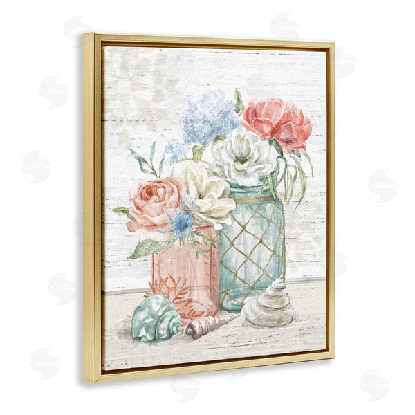 Stupell Industries Mary Urban | Relaxed Nautical Jar Bouquets