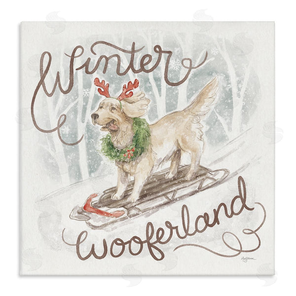 stupell industries Mary Urban | Winter Wooferland Dog