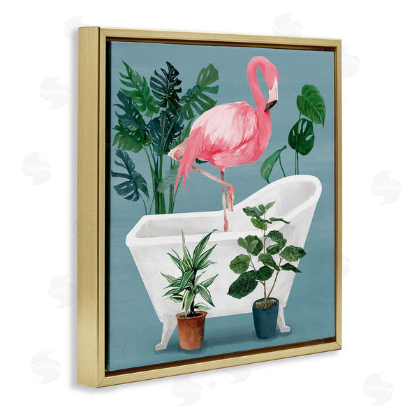 Stupell Industries Masey St. Studios | Botanical Flamingo Bathroom