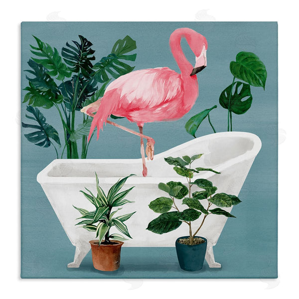 stupell industries Masey St. Studios | Botanical Flamingo Bathroom