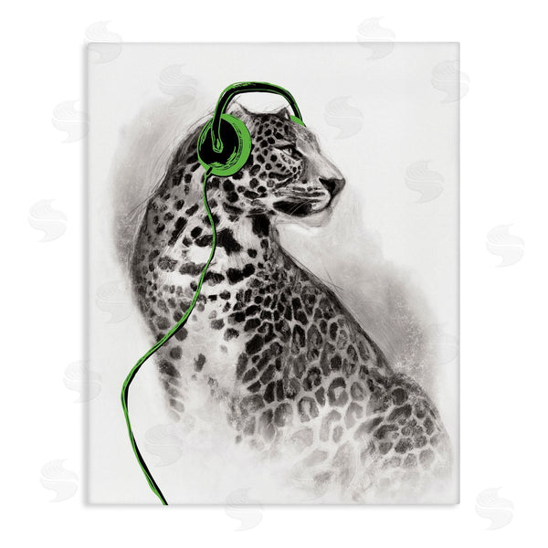 stupell industries Masey St. Studios | Cheetah with Headphones